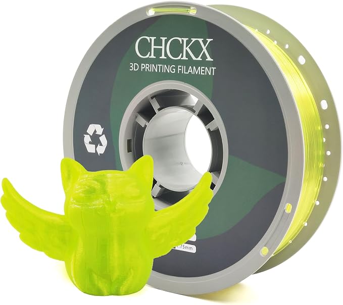 PETG Transparent 3D Printer Filament, Dimensional Accuracy +/- 0.03 mm, 1kg Spool(2.2lbs), 1.75 mm Fit for Most 3D Printers, Clear Yellow