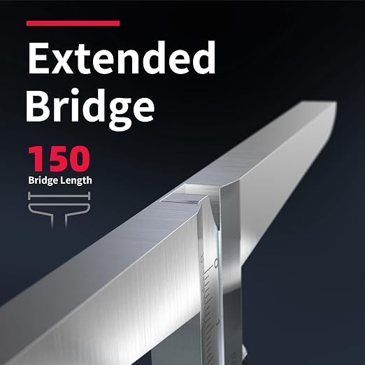 0-600mm Extra Long Depth Ruler (Bridge Length 150mm) Heavy Duty Measuring Tool Thickened Bridge Base Anti-Distortion DRINYOUNG(Depth Ruler 600 Long (Bridge Length 150)