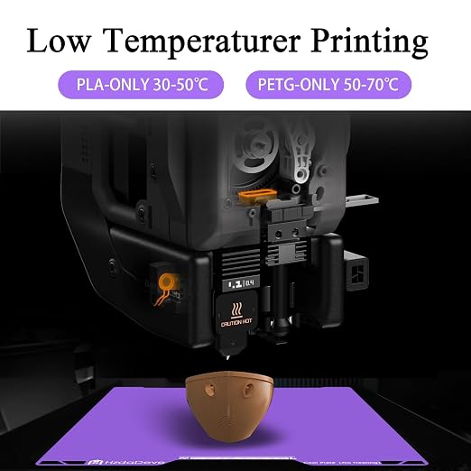 HzdaDeve Upgraded Cool Plate for H2C/A2L Combo No Heating No Glue Low Temperature Cold Build Plate 335x346.5MM Double Sided Smooth Board Sheet Bed PEI Platform for Bambu Lab 3D Printer (Purple)
