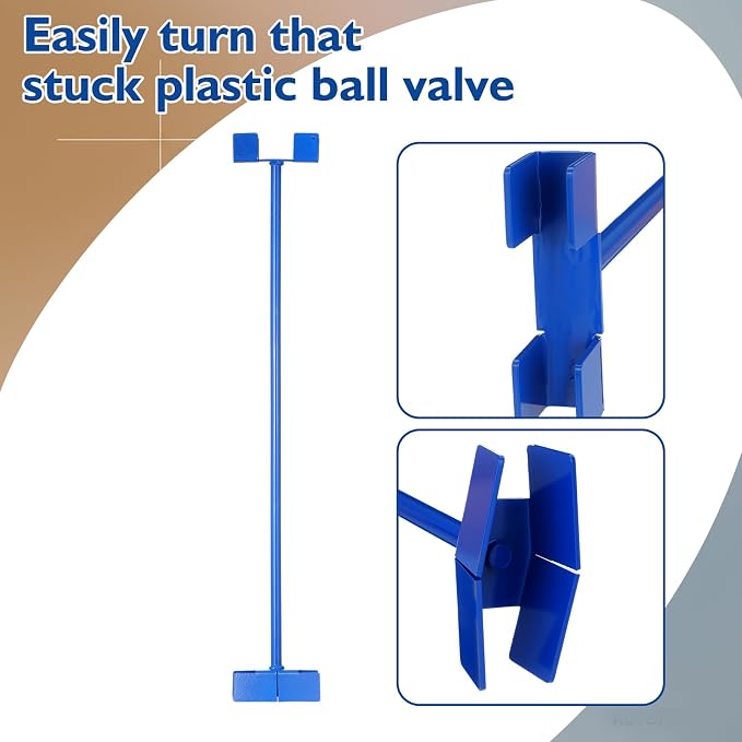 Zonon 26-5/8 Inch Backflow Handle Ball Plastic Valve Wrench Opening and Closing Outdoor Water Valves Operating Ball Valves in Backflow Prevention Devices from Damage Wheel Wrench for Fire Riser (Blue)