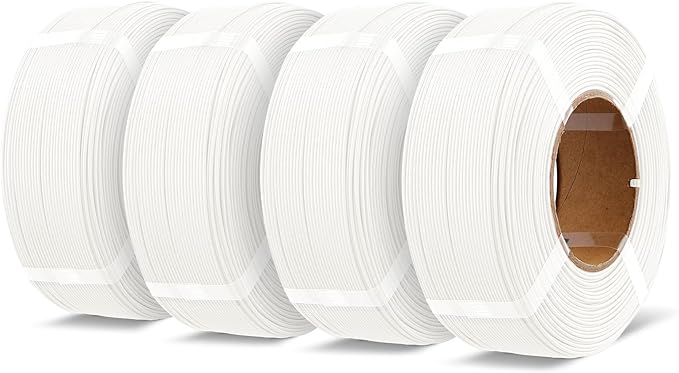 OVERTURE 4KG Bundle High Speed Refill PLA+ 3D Printer Filament 1.75mm, Upgraded Rapid PLA 2.0 with Enhanced Toughness & Stability, 4 Pack 1kg (2.2lb) Refilament for Bambu Lab (White*4)