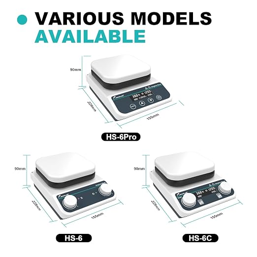 JOANLAB Magnetic Stirrer Hot Plate HS-6 | 260°C, 200-1500 RPM, 3L Stirring Capacity | Knob Control, 110V