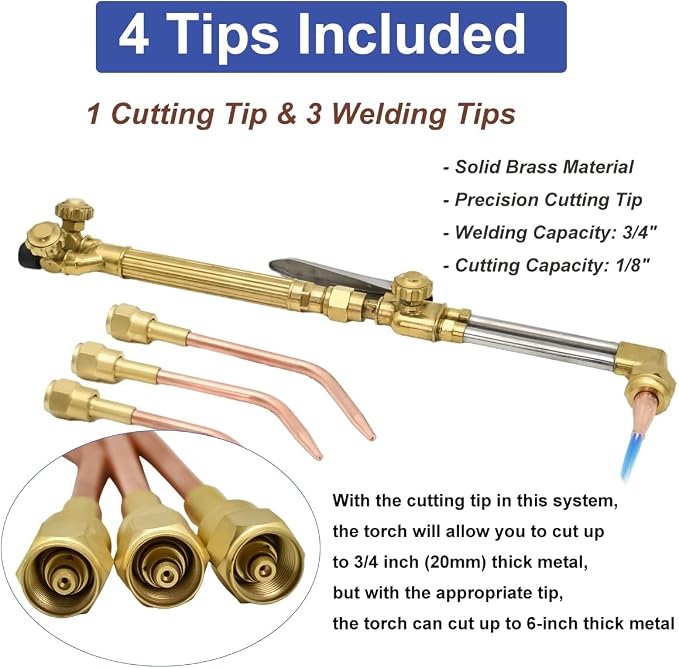 Cutting Torch Set Oxy Acetylene Torch Kit,Portable Gas Cutting Torch and Welding Kit with 50FT Welding Hose,Acetylene Oxygen Gas Regulator, Welding Glasses Storage Case