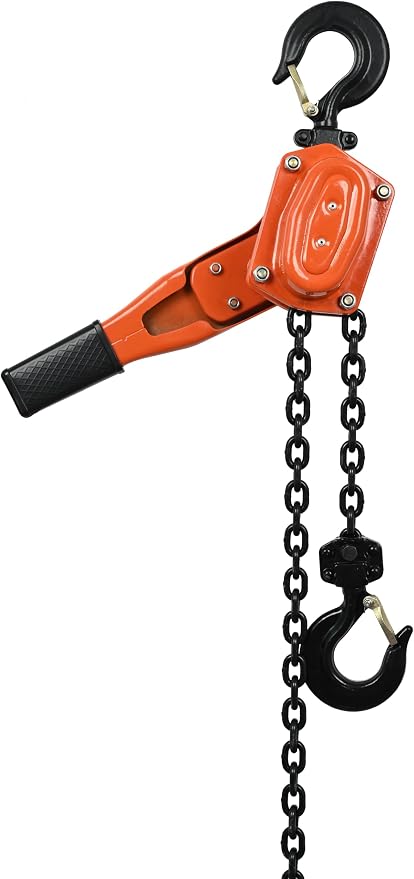Lever Chain Hoist, 1.5 Ton / 3300 lbs Capacity, 10ft G80 Chain, Manual Ratchet Hoist for Lifting, Pulling and Binding Heavy Loads | TUV GS & CE Certified for Professional Use