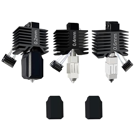 Upgraded 3PK 0.2MM 0.4MM 0.6MM P1S/P1P Hotend, Integrated Nozzle Leak-Proof | Hot End Full Assembly, Print Head Nozzle Extruder, High Temperature Sensor, Ceramic Thermistor, Quick-Swap for Bambu Lab