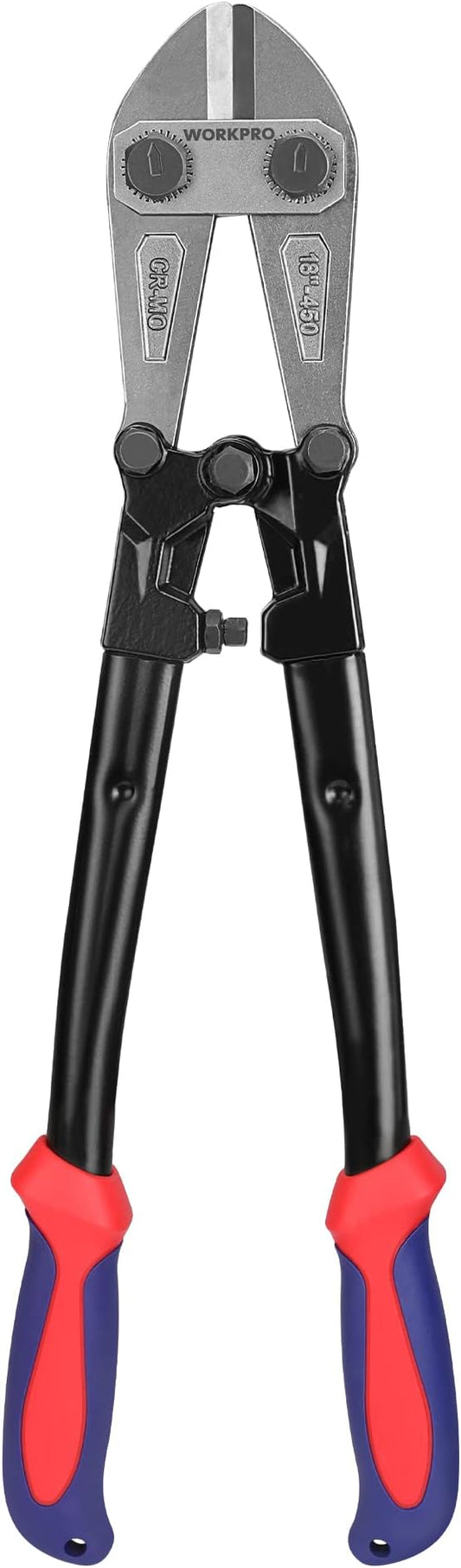 WORKPRO Bolt Cutter, Bi-Material Handle with Soft Rubber Grip, 18", Chrome Molybdenum Steel Blade, W017005A