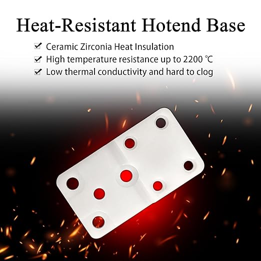 P2S Hotend Heating Assembly Kit All Metal Base Clip for Bambu Lab 3D Printer | Hot End Heat Assembly with Thermistor & Heater Cartridge, Ceramic Zirconia Insulated Base, 2200°C Heat-Resistant, Quick-Swap