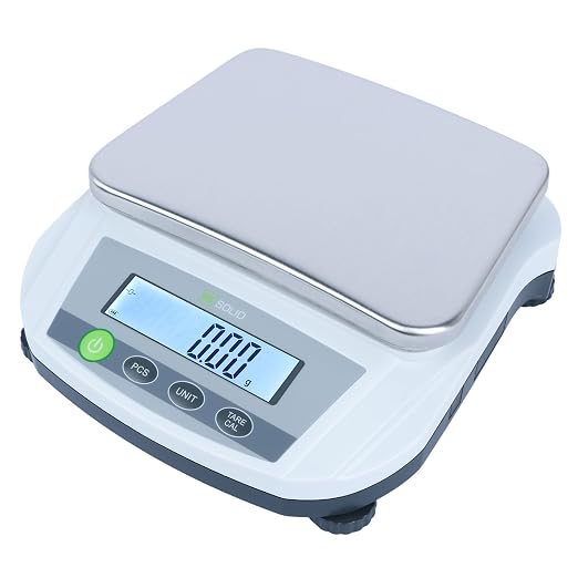 U.S. Solid Analytical Balance, 5000g/11lb x 0.01g Digital Precision Scale, Piece Counting, g/ct/oz/lb, 7.6" x 5.6" Rectangular Pan, 100-240V AC, Kitchen, Jewelry, Scientific Use