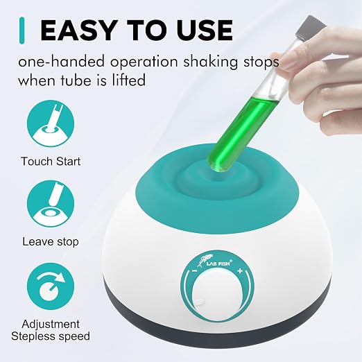 LAB FISH Variable-Speed Vortex Model Paint Shaker(Powerful Model) Lab Vortex Mixer for Miniature Bottles,Lash Glue,Nail Polish,Pigment,Eyelash