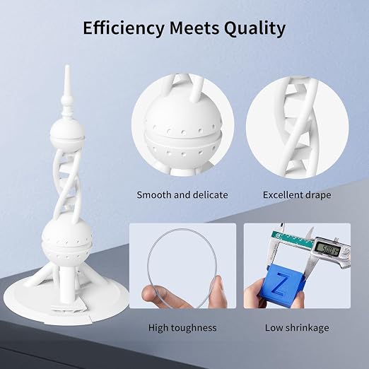 ANYCUBIC High Speed 3D Printer Filament 1.75mm Bundle, Rapid PLA Filament with High Prints Quality, Dimensional Accuracy +/- 0.02mm, 1KG Reusable Spool, 2KG Pearl Black+Bright White