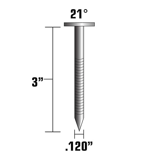 Metabo HPT Framing Nails | 3 Inch x 0.120 | 21 Degree | Full Round Head | Ring Shank | Hot Dipped Galvanized | 1,000 Count | 20302SHPT (Pack of 4)