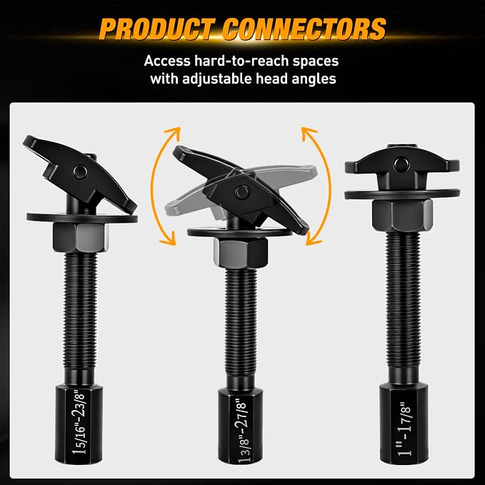 GOOACC 3PCS Rear Axle Bearing Puller Set, Axle Bearing Puller Removal Tool Kit with 3 Sizes 1" to 1-7/8", 1-5/16" to 2-3/8" & 1-3/8" to 2-7/8" Axle Wheel Bearing Removal Tools for Axles Bearings Black
