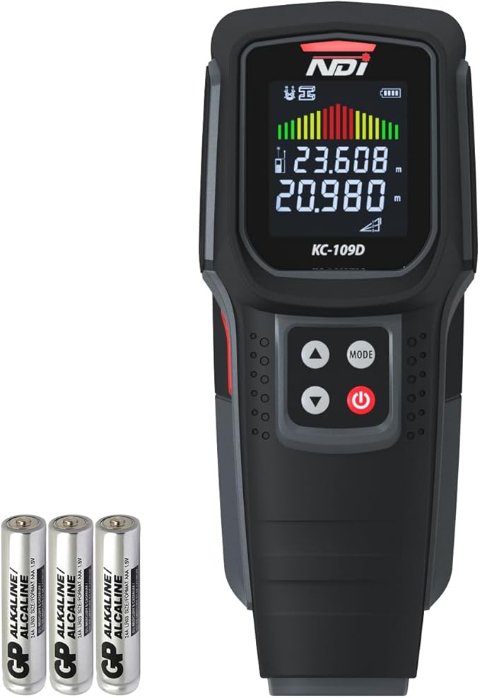 NDI Stud Finder Wall Scanner - 5 in 1 Electronic Stud Detector with Microprocessor Chip and HD LCD Display & Audible Alarm, for the Center and Edge of Wood AC Wire Metal Studs Joist Pipe