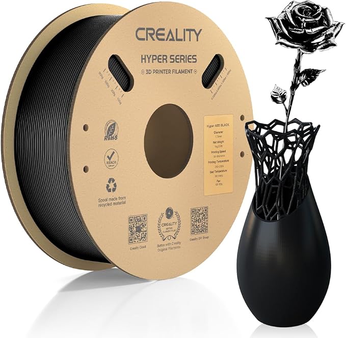 Official Creality Hyper ABS Filament 1.75mm, 3D Printer Filament ABS for High Temperature Resistance, 1kg(2.2lb)/Spool, Dimensional Accuracy ± 0.05 mm, Fits for Most 3D Printers
