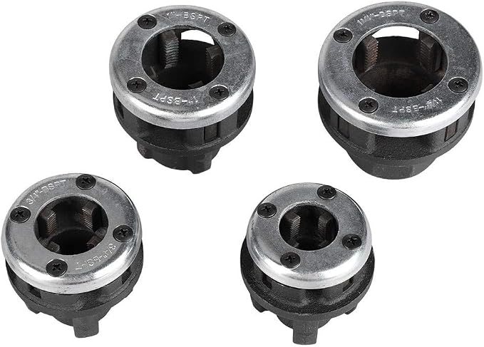 Tools,Pipe Threader Kit,Pipe Threader Kit,Pvc Pipe Threader,Tap and Die Set,Tap and Die Set,Ratcheting Pipe Threader Set, Malleable Cast Iron 4 Threading Dies 1/2" 3/4" 1" 1-1/4"