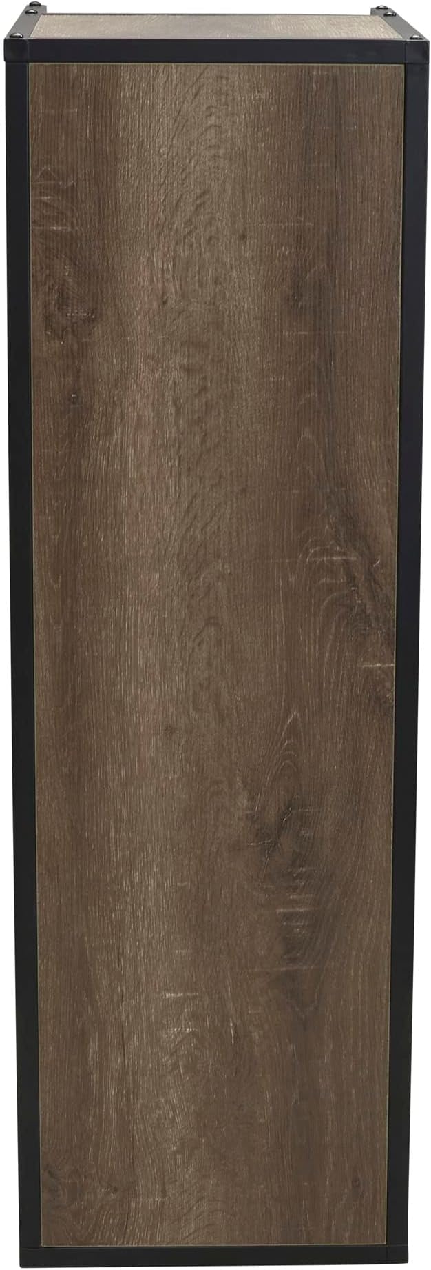 Household Essentials Ashwood & Iron Cube TV Console with Rustic Grain