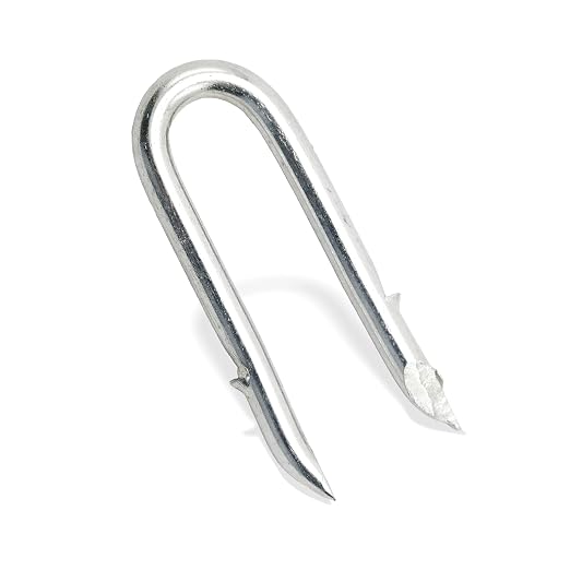 Galvanized Steel U-Shaped Fencing Staples for Mesh Fencing 400pcs | Heavy duty galvanized U fastener nails, sturdy construction, ideal fixing accessory for wire fence installation