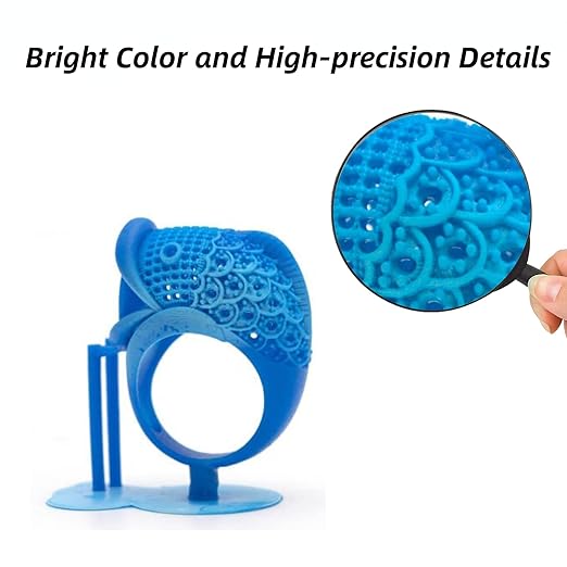 Siraya Tech Cast 3D Printer Resin Easier to Burn and Print Clean Burnout Great Smooth Surface High Resolution Castable 405nm UV-Curing Resin for Thicker Designs and Metal Parts (True Blue, 500g)