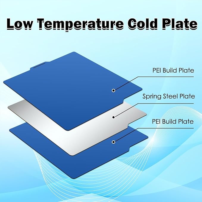 for P2S/X2D/P1S/P1P/X1/X1C/X1E/A1 Cool Build Plate No Heating No Glue 257.5x257.5mm, 3D Printer Smooth Cold PEI Double Sided Platform Surface Sheet Platform Flexible Removable Heated Bed 3D Print Mat