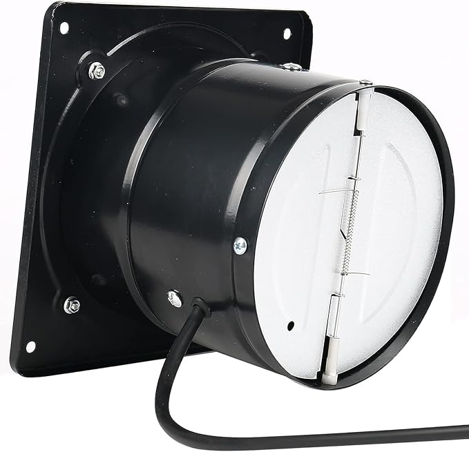 12Inch Exhaust Fan with Plug, 1558CFM Through-the-Wall Ventilation Fan with Light Weight Pure Copper Motor, for Laundry Room, Toilets, Garage, and Shopping Mall, 110V (12 inch, black)