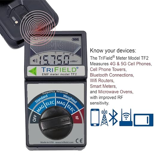 TF2 EMF Pollution Meter – 3-in-1 Magnetic, Electric & RF Field Detection | Made in USA by AlphaLab, Inc. • Unlimited U.S.-based support for all your EMF questions and concerns