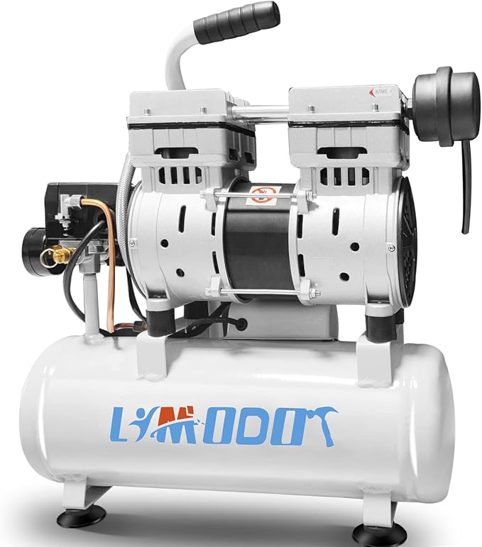 Ultra Quiet Air Compressor, 60 dB, 2.5 CFM @ 90 PSI, 2 Gallon Air Tank | 1 HP Oil-Free Compressor with Steel Tank and Fast 14-Second Recovery for Garage, Nail Guns and Pneumatic Tools