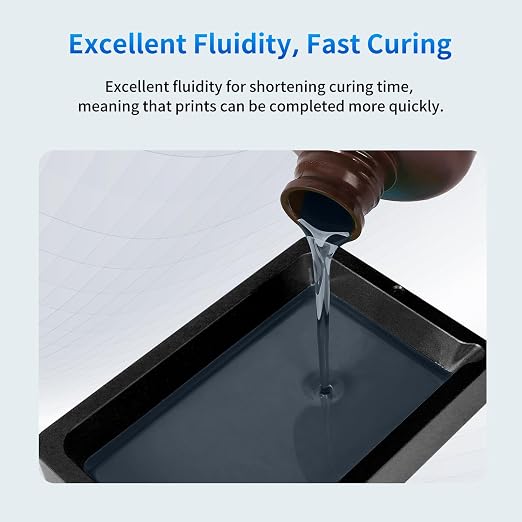 ANYCUBIC 3D Printer Resin, 405nm SLA UV-Curing Resin with High Precision and Quick Curing & Excellent Fluidity for LCD 3D Printing (Smoky Black, 1kg)