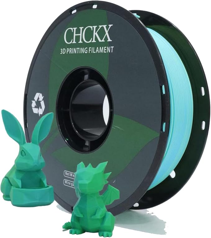 3D Printer Filament Matte Dual Color PLA Matte Blue-Green, Dimensional Accuracy +/- 0.02 mm, 1KG Spool(2.2lbs) 1.75mm PLA Filament for Most FDM 3D Printers, Matte Blue-Green