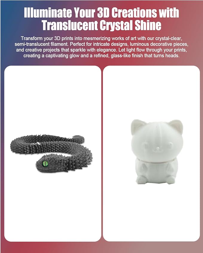 PLA 3D Printer Filament, 1.75 mm ±0.02 mm Dimensional Accuracy, 1 kg Spool(2.2lbs), Easy to Print, Low Warping, Upgrade PLA Material for Most FDM Printers