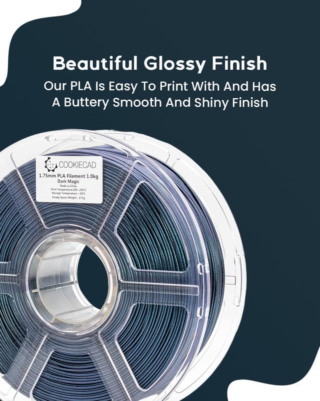 Cookiecad PLA Filament 1.75mm 1kg Iridescent Glitter 3D Printer Filament - Dark Magic Elixir PLA
