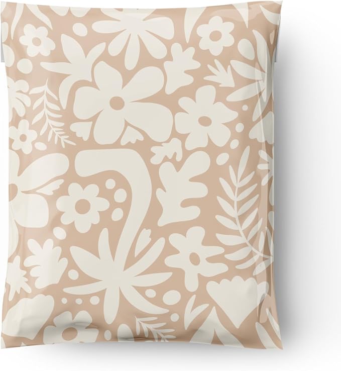 Package Mint Poly Mailers 10x13-100 Pack Boho Tropical Design Poly Mailer Shipping Bags - Waterproof, Tear-Resistant, Self-Adhesive Seal - Decorative Mailing Bags for Clothes and Accessories