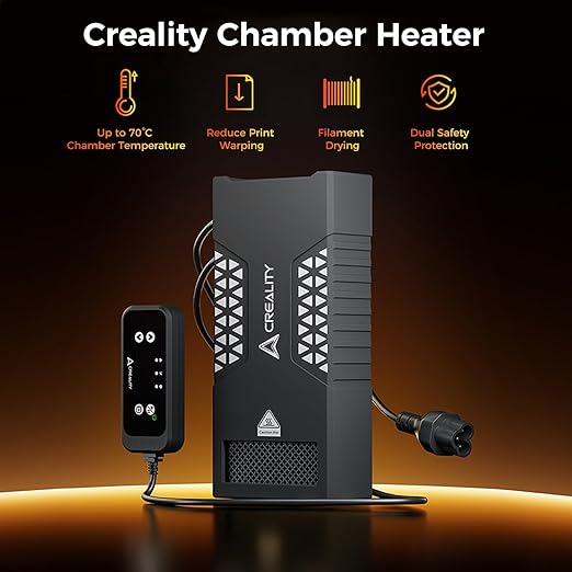 Creality Chamber Heater,Up to 70℃ Chamber Temperature,Reduce Print Warping,Filament Drying,Dual Safety Protection,Quick Installation, Compatible with K2 Plus/K1C/K1 SE/K1/K1 Max 3D Printer
