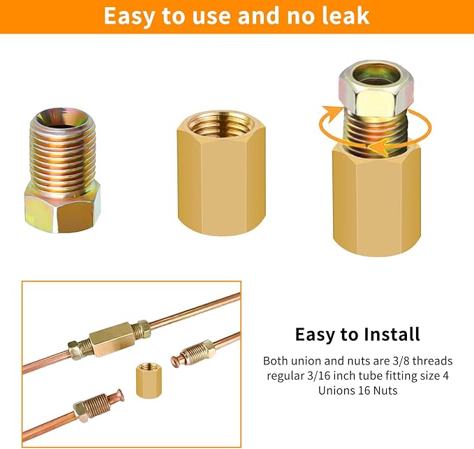 MuHize 3/16 Inch Brake Line Kit – 25 FT Copper Nickel Brake Line with 16 Fittings & 4 Unions, Includes Double & Single Flaring Tool, Tube Cutter, 5 Adapters & Tube Bender