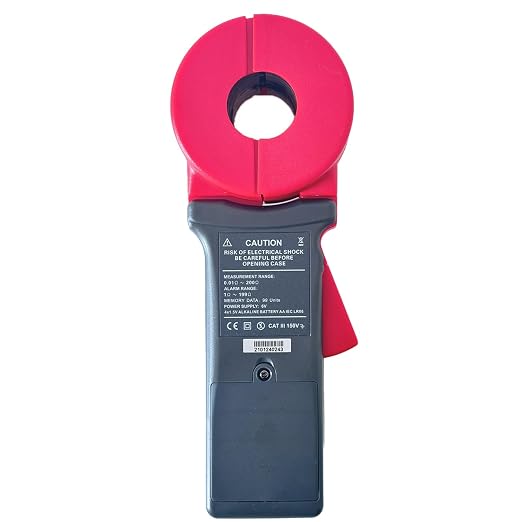 ETCR2100A+ Digital Clamp Ground Earth Resistance Meter Tester 200Ω | Non-contact clamp-on design enables fast loop resistance measurement without disconnecting ground wires, with Φ32mm jaw
