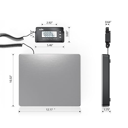 Shipping Scale for Package,440 LBS High Precision Wall Mounted Postal Scale,Digital Weighing Scale for Warehouse/Office/delivery Company, Includes Adapter and Product Manual