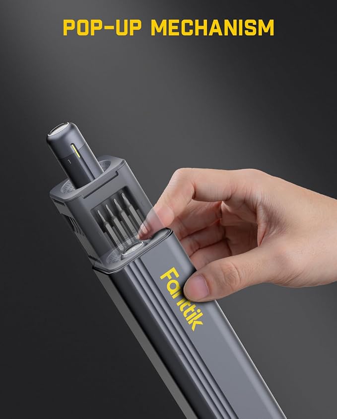 Fanttik E2 Max Mini Electric Screwdriver, Electric Screwdriver Cordless, Max 0.4N.m, 50 Magnetic Bits, 5/32'' Hex, Magnetic Storage, Repair Tool for Electronics Phone Camera Laptop Watch