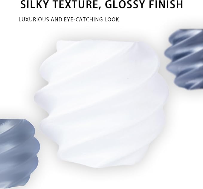 Silk PLA White Floating Gloss 3D Printing Filament Pearlescent White Aurora Premium Texture 3D Printing Filament for FDM Printers