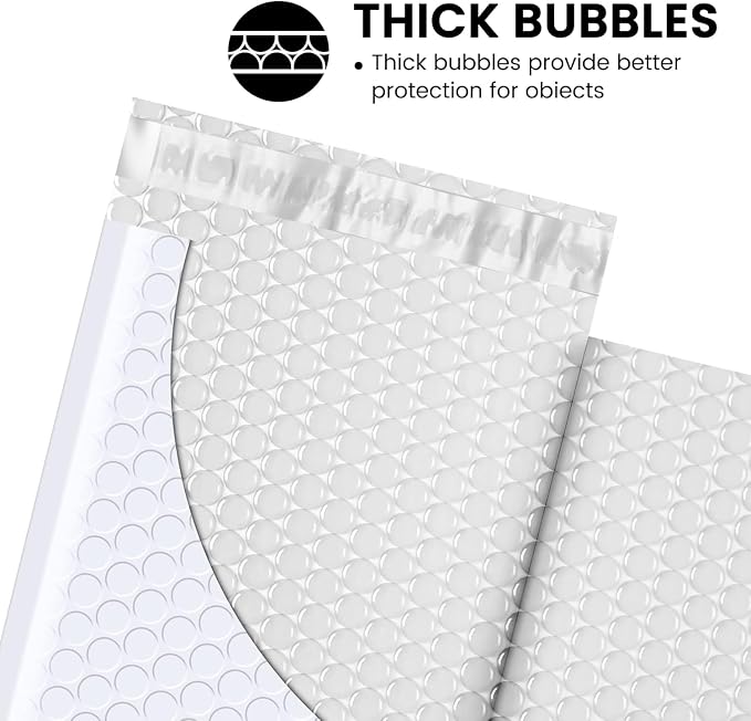 Fuxury Bubble Mailers 4x8" White Padded Envelopes 1000Pack Strong Adhesion Thick Padded Mailers for Small Business Mailing Small Items,Jewelry,Makeup