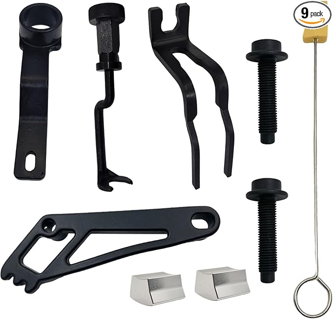 Engine Timing Chain Kit Combo Set, Including Camshaft Tool, Valve Spring Compressor, Valve Cam Phaser Lock Out Kit, Timing Belt Tools Compatible with Ford 4.6L 5.4L 6.8L 3V Engines