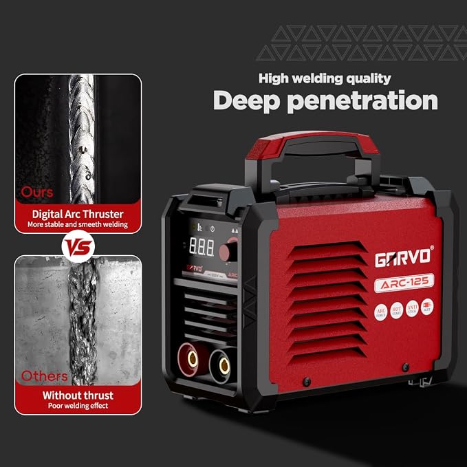 GARVO 110V MMA Welder Machine,125Amp ARC Welder Mini Stick welder Digital Display LCD,Hot Start,Arc Force and Anti-Stick ARC-125 (ARC-125)