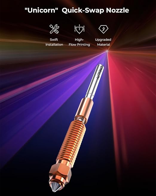 Creality Official K1C/K1 SE Nozzle, 0.4mm 1 PCS Quick-Swap 3D Printer K2 SE Nozzle, Copper Alloy and Hardened Steel with Titanium Alloy Heat Break for K1C, K1 SE, K2 SE, Ender 3 V3 SE/KE, Ender 3 V3