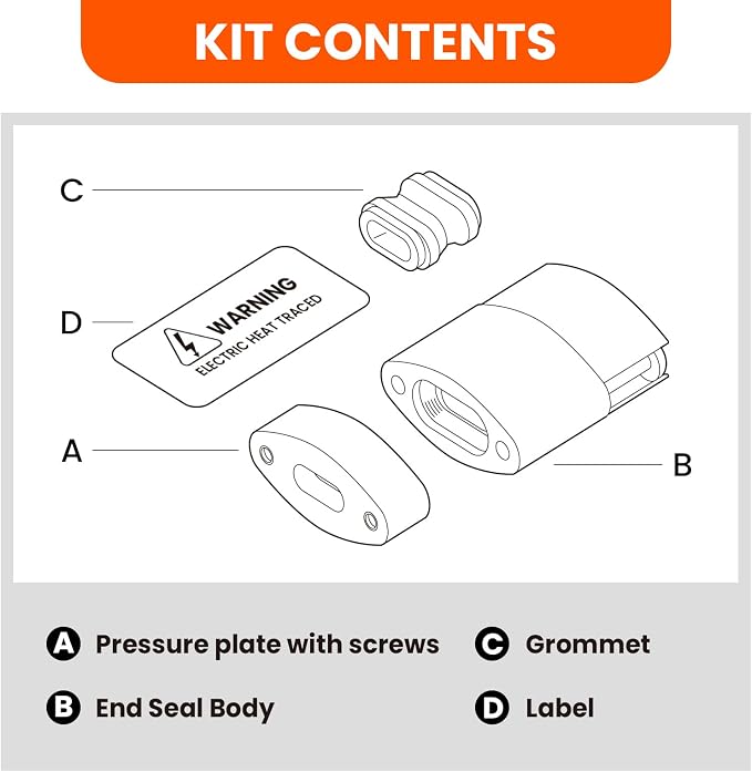 ES-PRO CSA Explosion-Proof Low-Profile End Seal Kit for Self-Regulating Heating Cable, NEMA 4X Waterproof, Roof and Gutter De-Icing, Pipe Freeze Protection