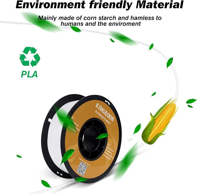 Kingroon PLA Filament,12 Rolls, Dimensional Accuracy +/- 0.02 mm, 12kg Spool(26.5lbs), 1.75 mm, White