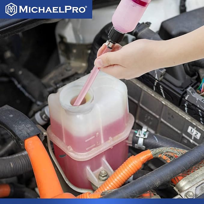 MichaelPro Fluid Extractor and Oil Pump for Oil Transfer, 200cc Fluid Pump Syringe to Extract and Refill, Anti-Leak Cap, Transparent Cylinder & Clear Markings for Intuitive Liquid Changing - MP009082