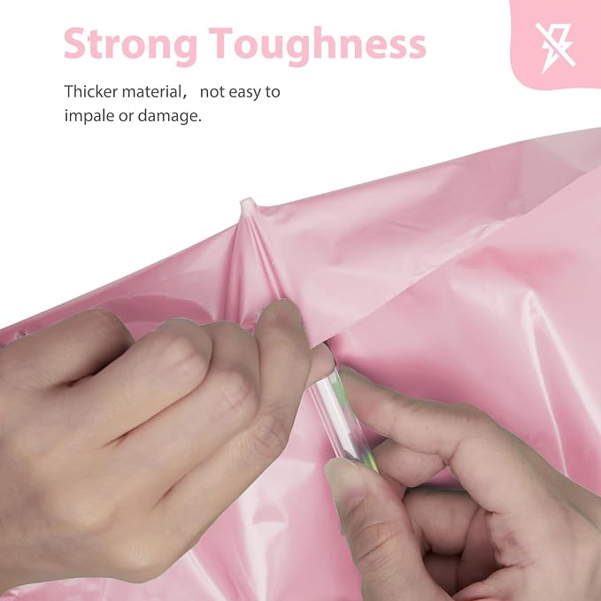 Fuxury Poly Mailers 6x9 Inch 1200 Pcs, Bulk Shipping Bags for Clothing, Strong Adhesive Shipping Envelopes for Small Business Suppliers,Waterproof Mailers Poly Bags Mailing Envelopes,Light Pink