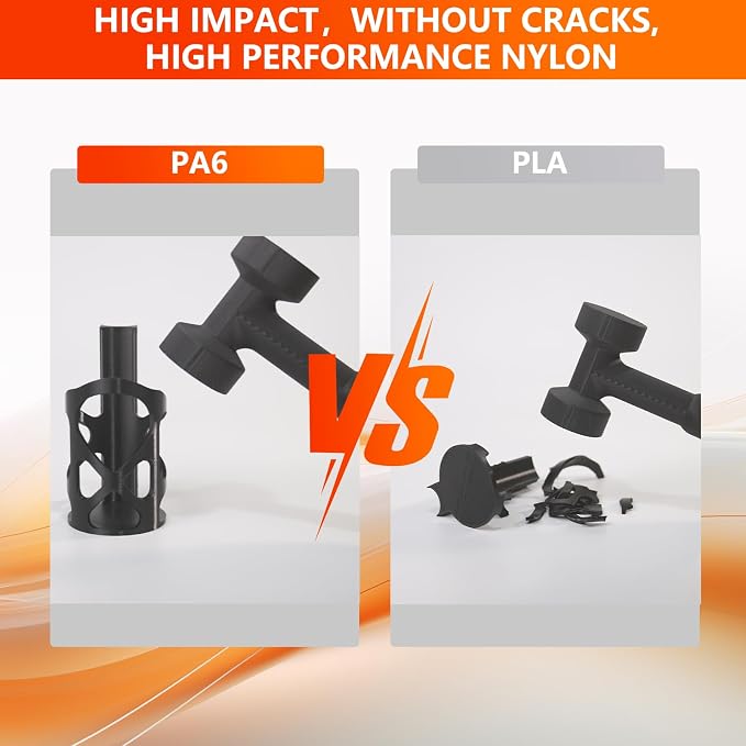 ERYONE Nylon 3D Printer Filament, Polyamide PA6 Filament 1.75mm +/- 0.03mm, Stiff & Strong & Heat Resistant, 1kg (2.2LBS)/Spool, PA6 Black