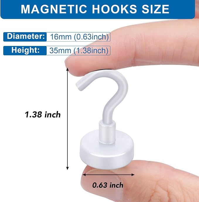 LOVIMAG Magnetic Hooks, Cruise Essentials 2026, 12 Pack-30LBS | Heavy Duty Strong Magnet Hook for Cruise Cabin, Refrigerator Fridge, Ship, Classroom, Kitchen Grills, Black