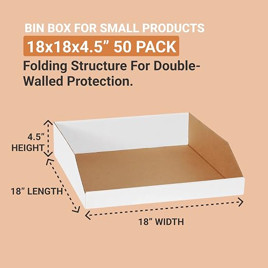 AVIDITI Shipping Boxes Large 18"L x 18"W x 4.5"H, 50-Pack, Corrugated Cardboard Box for Packing, Shipping and Storage