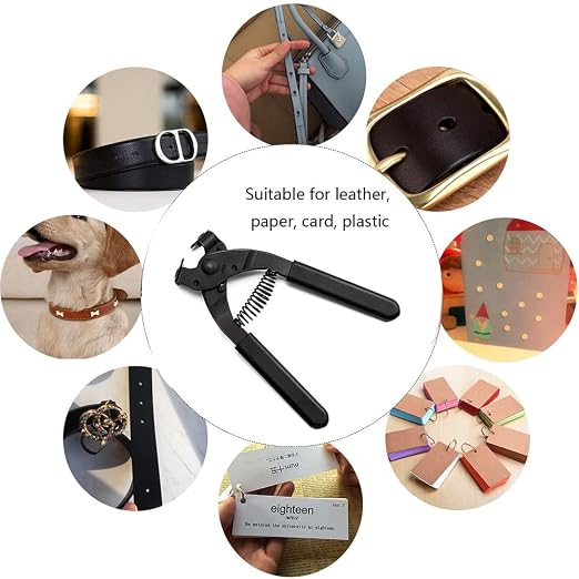 WUTA Leather Piercer Leather Craft Hole Punch Tools Hand-Held Silent Pliers Diamond Sewing Stitching Chisel Pricking Iron 4mm (2 Teeth)