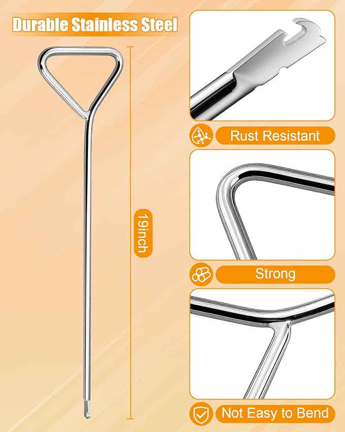 19 Inch Spring Removal Tool Set for Snowmobiles Dirt Bikes and Motorcycles, Spring Puller Push and Twist with Full Loop Handle